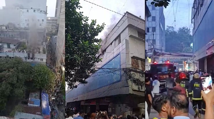 মতিঝিলে বাণিজ্যিক ভবনে আগুন, নিয়ন্ত্রণে ফায়ারের ৪ ইউনিট