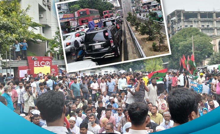 হেয়ার রোড মুক্ত হয়নি, এবার শাহবাগ অবরোধ ছাত্রদলের, যানজটের বিশাল বিস্তৃতি, দুর্ভোগ