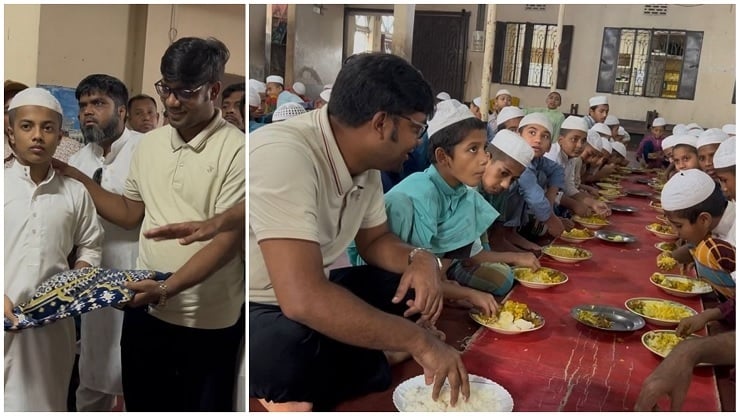এতিমদের মাঝে খাবার ও জায়নামাজ বিতরণ করলেন যুবদল নেতা নয়ন 