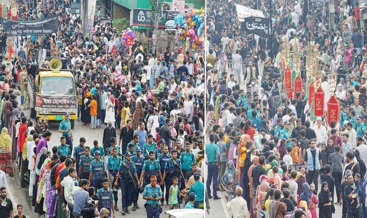 ডিএমপির কঠোর নিরাপত্তায় তাজিয়া মিছিল অনুষ্ঠিত