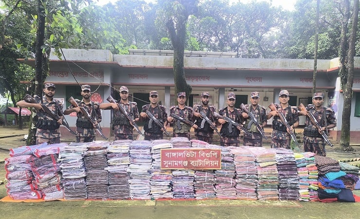 সুনামগঞ্জে কোটি টাকার ভারতীয় পণ্য জব্দ 