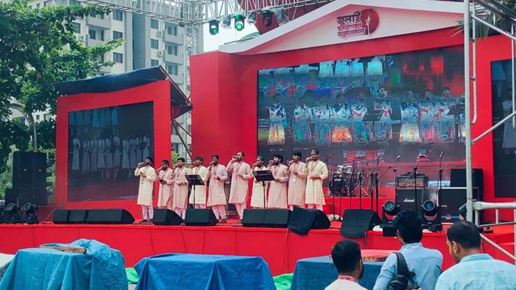 মানিক মিয়া অ্যাভিনিউয়ে ‘জুলাই পুনর্জাগরণ’  অনুষ্ঠান শুরু