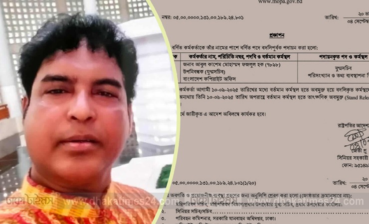 সরিয়ে দেওয়া হলো কপিরাইট অফিসের উপনিবন্ধক আবুল কাশেমকে