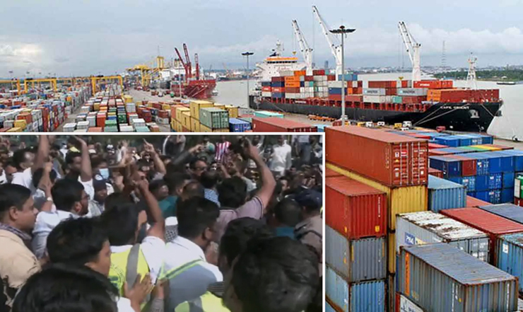 কর্মবিরতিতে অচল চট্টগ্রাম বন্দর, নৌপরিবহন উপদেষ্টার গাড়ি আটকালেন শ্রমিকরা