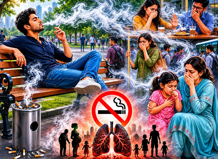 যেখানে সেখানে ধূমপান, ক্ষতিগ্রস্ত হচ্ছেন অধূমপায়ীরাও