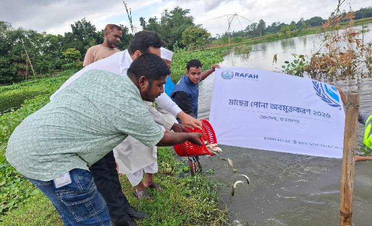 জামালপুরে জলাশয়ে মাছের পোনা অবমুক্তকরণ
