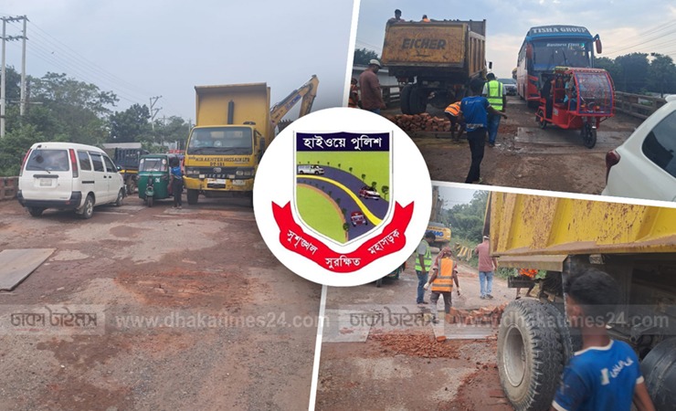 বেলাবতে ঝুঁকিপূর্ণ সেতুর সংস্কার, ঢাকা-সিলেট মহাসড়কে যানজটের শঙ্কা